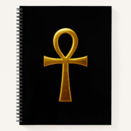 Golden Ankh Spiral Notebook Notizbuch