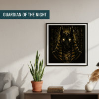 Golden Anubis Ägyptisches Gottes-Poster