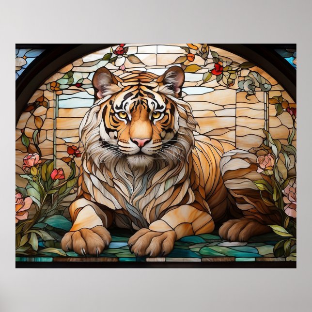 *~* Golden AP68 TIGER Hartglas 5:4 Fantasie Poster (Vorne)