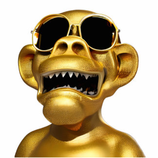 Golden Ape Skulptur - Coole Dekorationtrophie Freistehende Fotoskulptur
