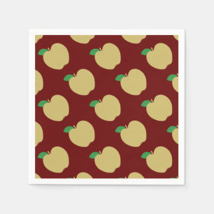 Golden Apple on Red Serviette