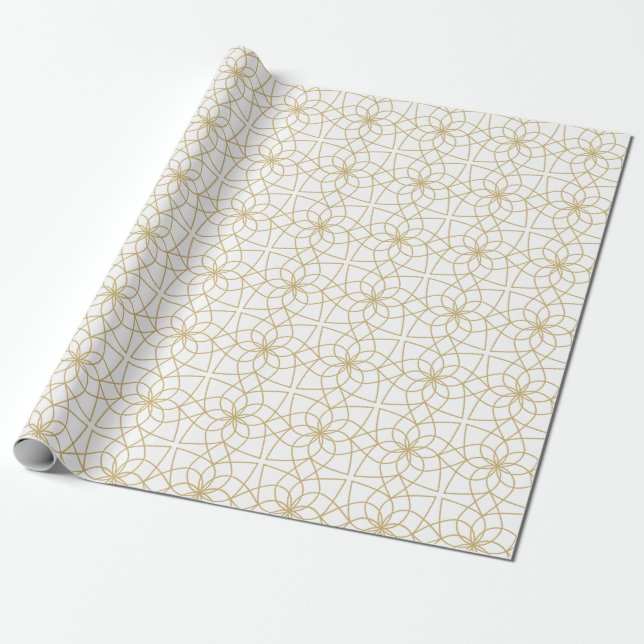 Golden Arabian Islamische geometrische Muster Geschenkpapier (Ungerollt)