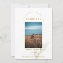 Golden Arch Foto Flat Wedding Danke Karte