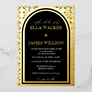 Golden Arch Regal Black (Solid) Folieneinladung