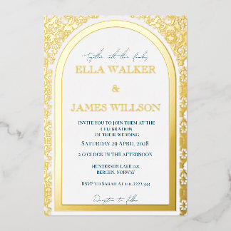 Golden Arch Regal Wedding (Solid) Folieneinladung