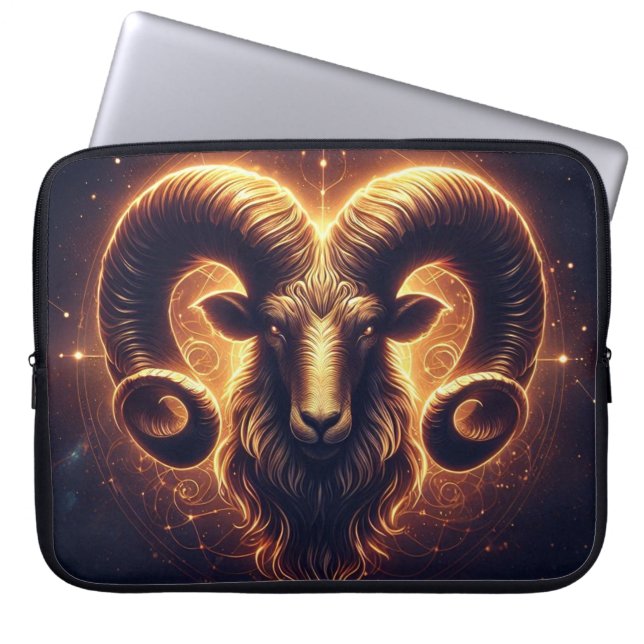 Golden Aries Zodiac Symbol Laptopschutzhülle (Vorderseite)