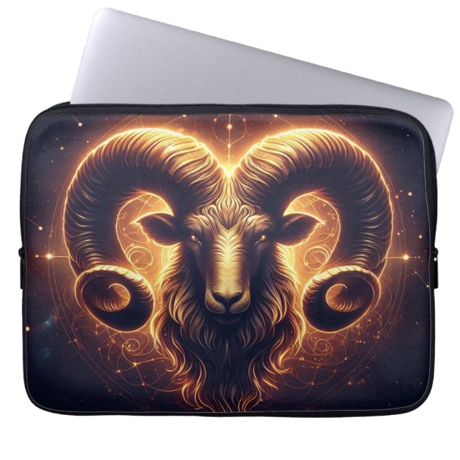 Golden Aries Zodiac Symbol Laptopschutzhülle (Vorderseite)