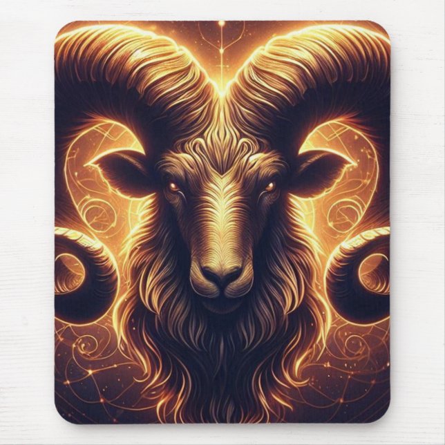 Golden Aries Zodiac Symbol Mousepad (Vorne)