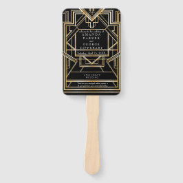 Golden Art Deco Hochzeitsfans Fächer