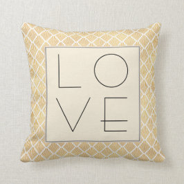 Golden Art Deco LIEBE Kissen