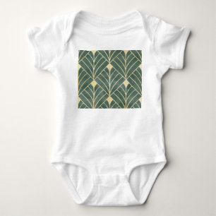 Golden Art Deco: Luxuriöser Nahtloser Stil Baby Strampler
