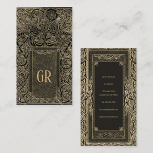 Golden Art Deco mit Ihrer Monogram Business Card Visitenkarte
