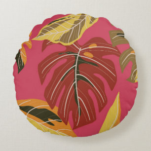 Golden Art Deco Naturparadies Rundes Kissen