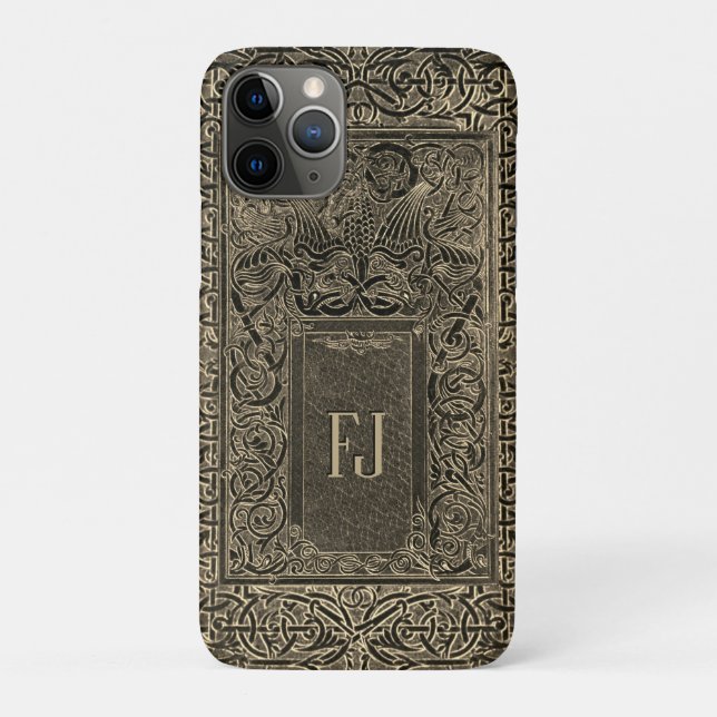 Golden Art Deco Phone Case mit Ihren Initial(en) (Rückseite)