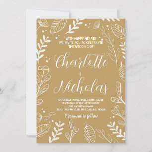 Golden Art Wedding Einladungen