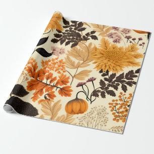 Golden Autumn Floral Medley Geschenkpapier