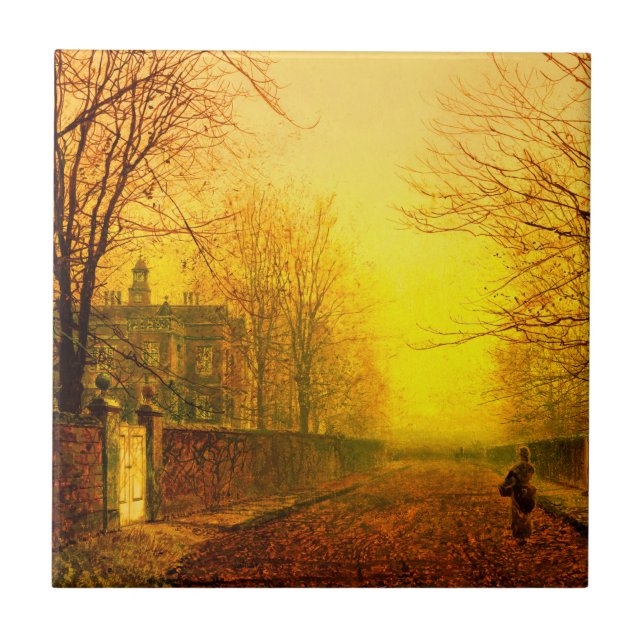 Golden Autumn John Atkinson Grimshaw Fliese (Vorderseite)