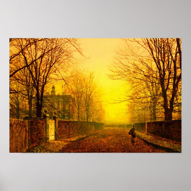 Golden Autumn John Atkinson Grimshaw Poster (Vorne)