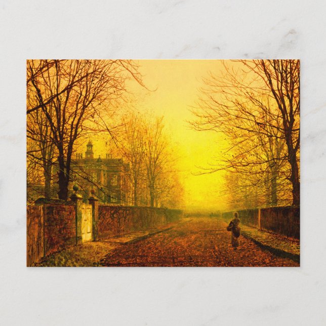 Golden Autumn John Atkinson Grimshaw Postkarte (Vorderseite)