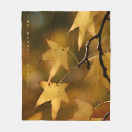 Golden Autumn Leaves Christmas Gift Fleecedecke