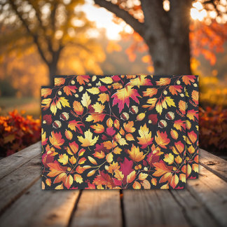 Golden Autumn Leaves Fall Pattern Tissue Paper Seidenpapier