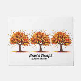 Golden Autumn Trees Happy Thanksgiving Greeting Fußmatte