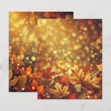Golden Autumnal Blätter Bokeh Scrapbook