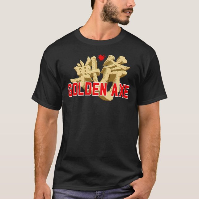 Golden Ax - Bildschirm mit Megadrive Titel T-Shirt (Vorderseite)