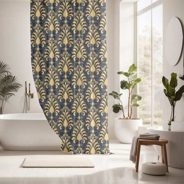 Golden Azure Elegance Duschvorhang (Von Creator hochgeladen)