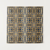 Golden Azure marokkanische geometrische Wand Art P