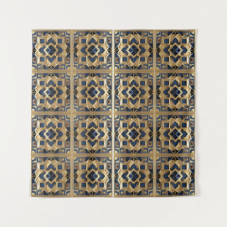 Golden Azure marokkanische geometrische Wand Art P Wandteppich