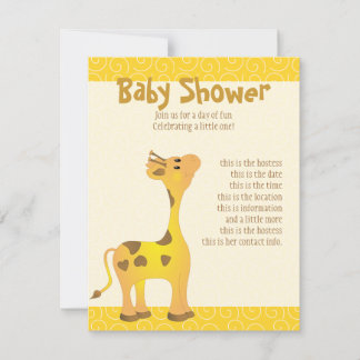 Golden Baby Giraffe Einladung