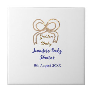 Golden baby Glitzer Bogen Royal Blue Babydusche Fliese