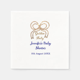 Golden baby Glitzer Bogen Royal Blue Babydusche Serviette