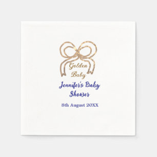 Golden baby Glitzer Bogen Royal Blue Babydusche Serviette