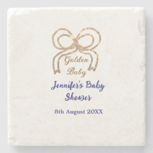 Golden baby Glitzer Bogen Royal Blue Babydusche Steinuntersetzer