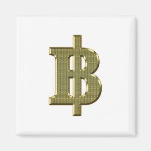 GOLDEN BAHT SIGN ฿ thailändischer ฿ Magnet