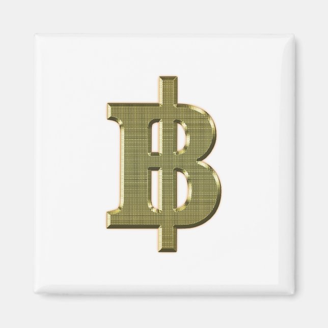 GOLDEN BAHT SIGN ฿ thailändischer ฿ Magnet (Vorne)