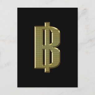 GOLDEN BAHT SIGN ฿ thailändischer ฿ Postkarte