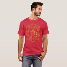 Golden Balinese Om mit Lotus Yoga Shirt