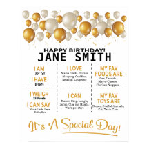 Golden Balloons 16x20 Vorlage Geburtstag