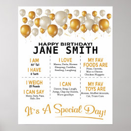Golden Balloons 16x20 Vorlage Geburtstag Poster