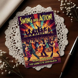 Golden Ballroom Big Band Dance Night Postkarte