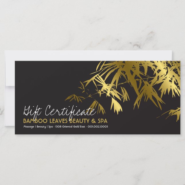 Golden Bamboo Blätter Zen Wellness-Center Geschenk (Vorderseite)