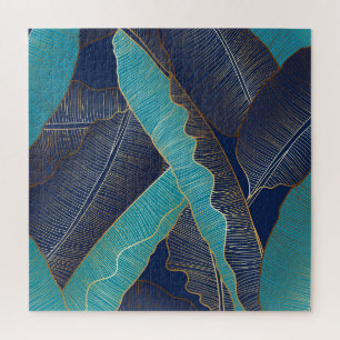 Golden Banana Leaf: Luxuriöses Muster. Puzzle