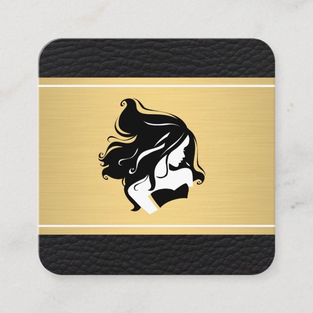 Golden Bar Leather Schöne Frauen Ernennung Terminkarte (Vorderseite)