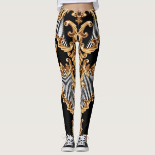 Golden barocke, aufwändige Dekoration. Leggings