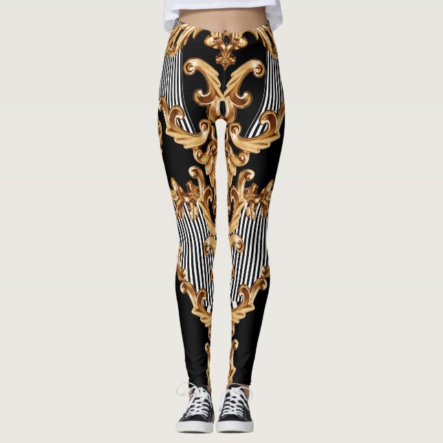 Golden barocke, aufwändige Dekoration. Leggings (Vorderseite)