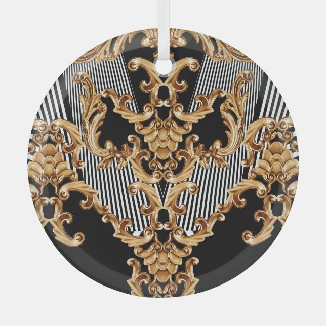 Golden barocke, aufwändige Dekoration. Ornament Aus Glas (Vorderseite)