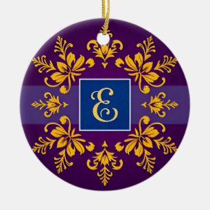 Golden Baroque Letter E Keramik Ornament